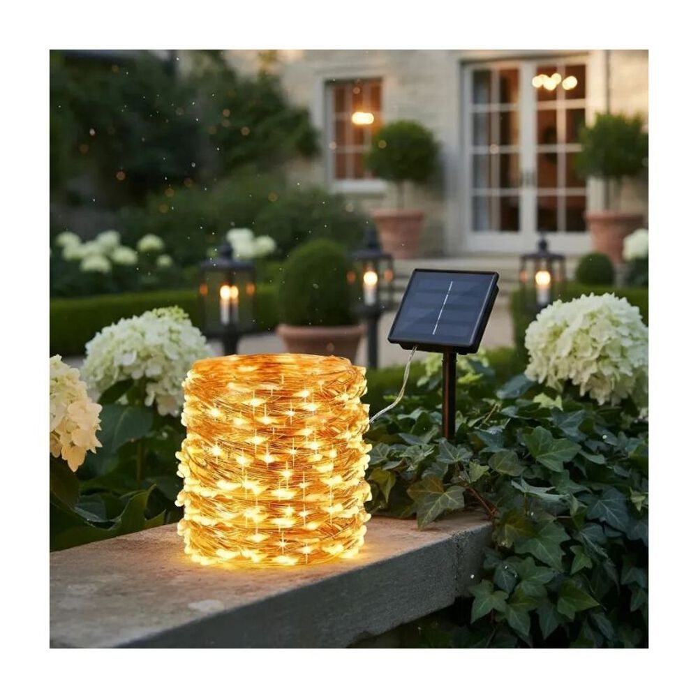 Guirnalda Manguera Decorativa Led Solar 10 Metros Calida Amarillo image number 4.0