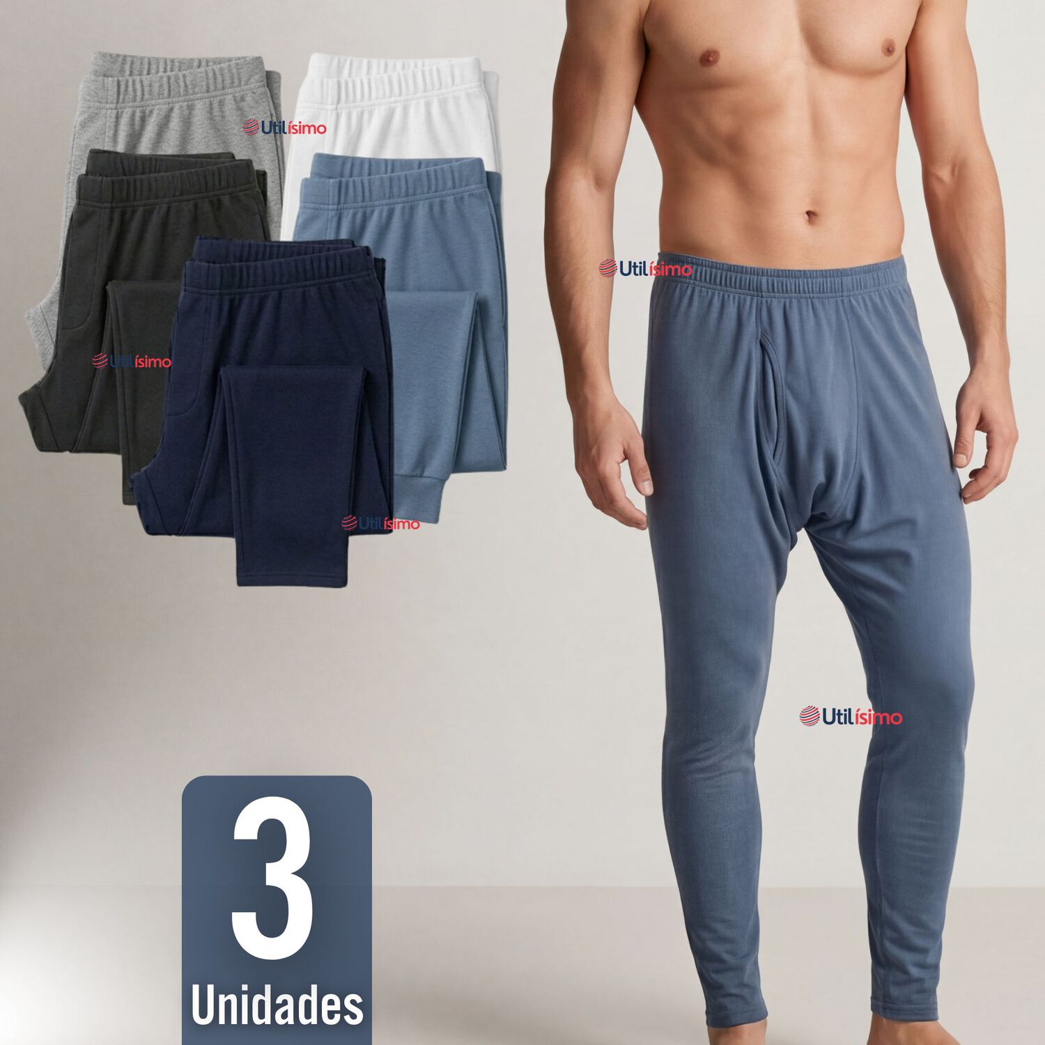 Pack 3 Calzoncillos Largos Polar Calza Hombre Invierno Primera Capa image number 0.0