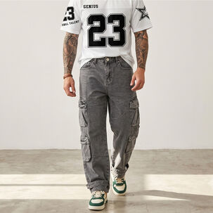 Pantalon Jeans Oversize Cargo Hombre