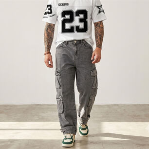 Pantalon Jeans Oversize Cargo Hombre