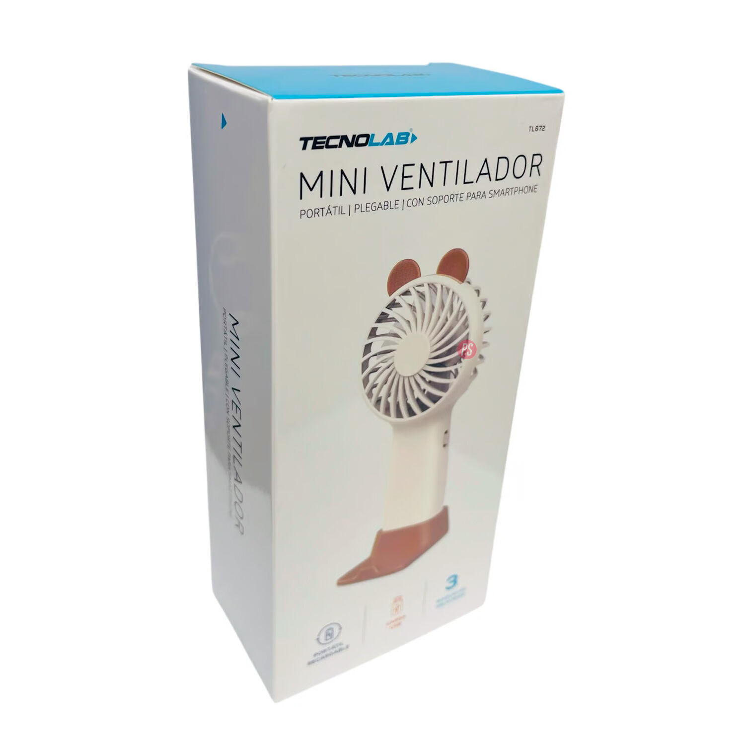 Mini Ventilador De Mano Dise&ntilde;o Oso Recargable - Ps image number 1.0
