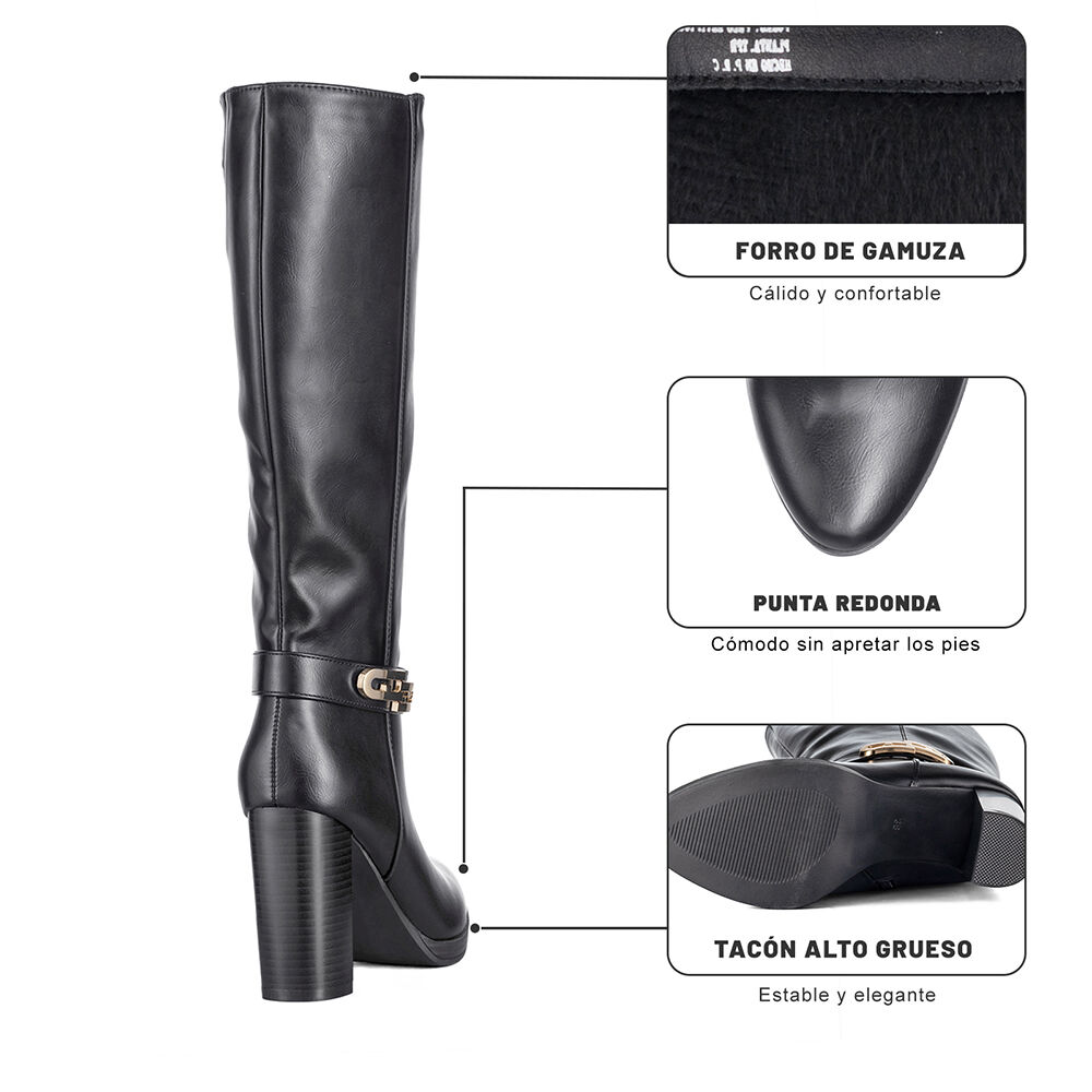 Botas Largas Mujer Tacon Grueso De Moda Vintage Weide Qbm12 image number 7.0