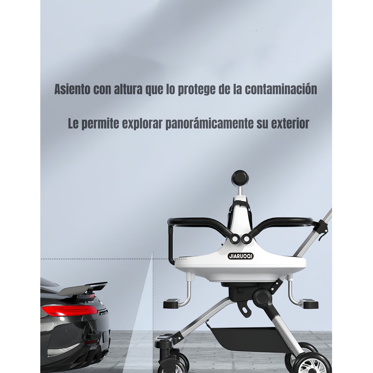 Coche De Paseo Doble Con Sombrilla Rosado By Lubabycas image number 1.0