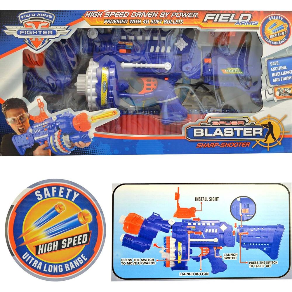 Juguete Lanzador De Dardos Blaster Acc Azul Infantil image number 1.0