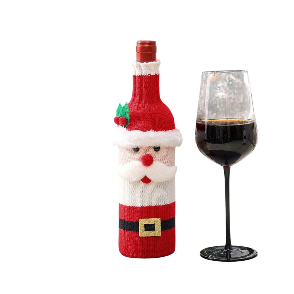Juego 3 Fundas Botella Vino Decoración Navideña Hogar Pascua image number 4.0