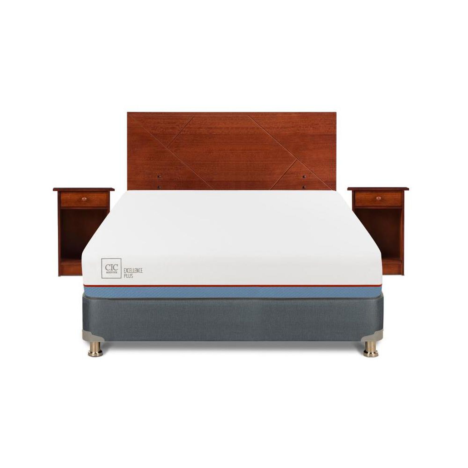 Cama Americana Cic Excellence Plus / 2 Plazas / Base Normal + Set De Maderas image number 0.0