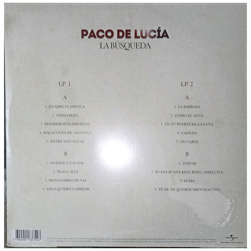 Paco De Lucia - La Busqueda (2lp) (picture Disc) | Vinilo image number 1.0