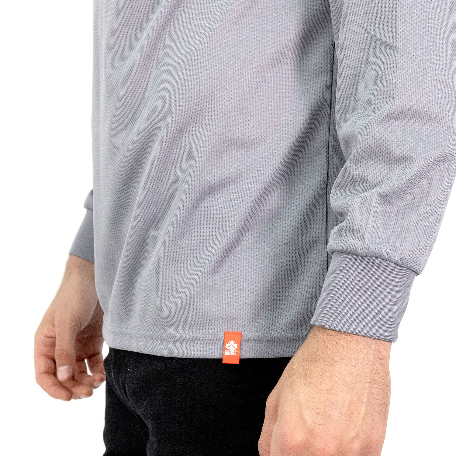 Polera Cooldry Quebec Manga Larga Gris image number 5.0