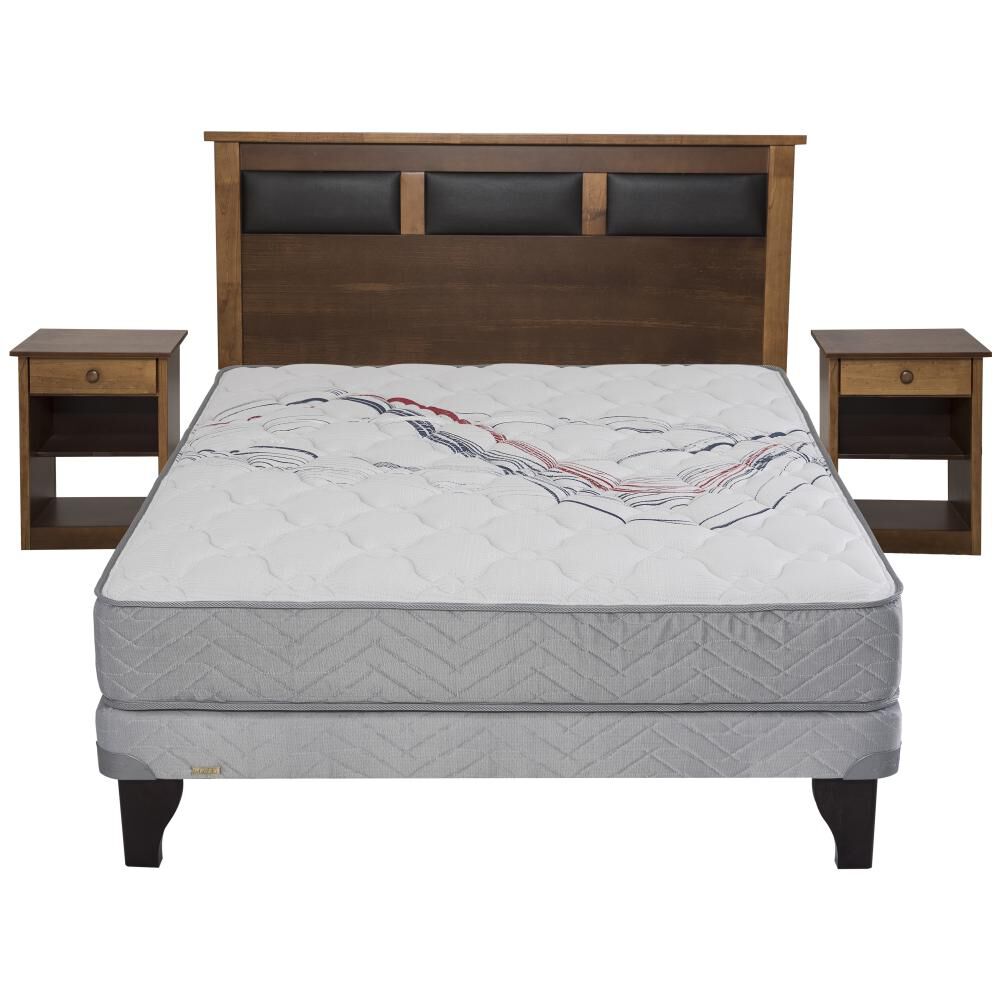 Cama Europea Flex Therapedic Más / 2 Plazas / Base Normal  + Set De Maderas image number 1.0