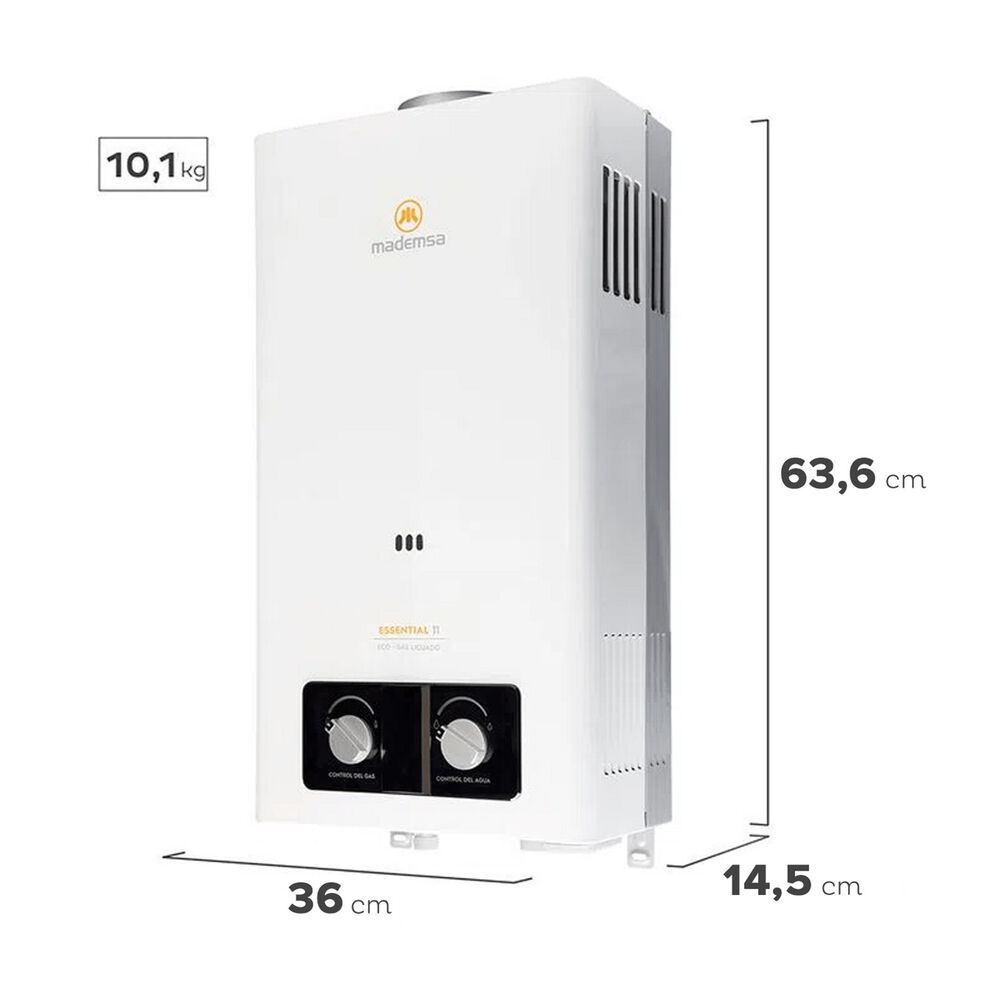 Calefont Mademsa Gas Licuado Essential 11lt. Eco image number 3.0