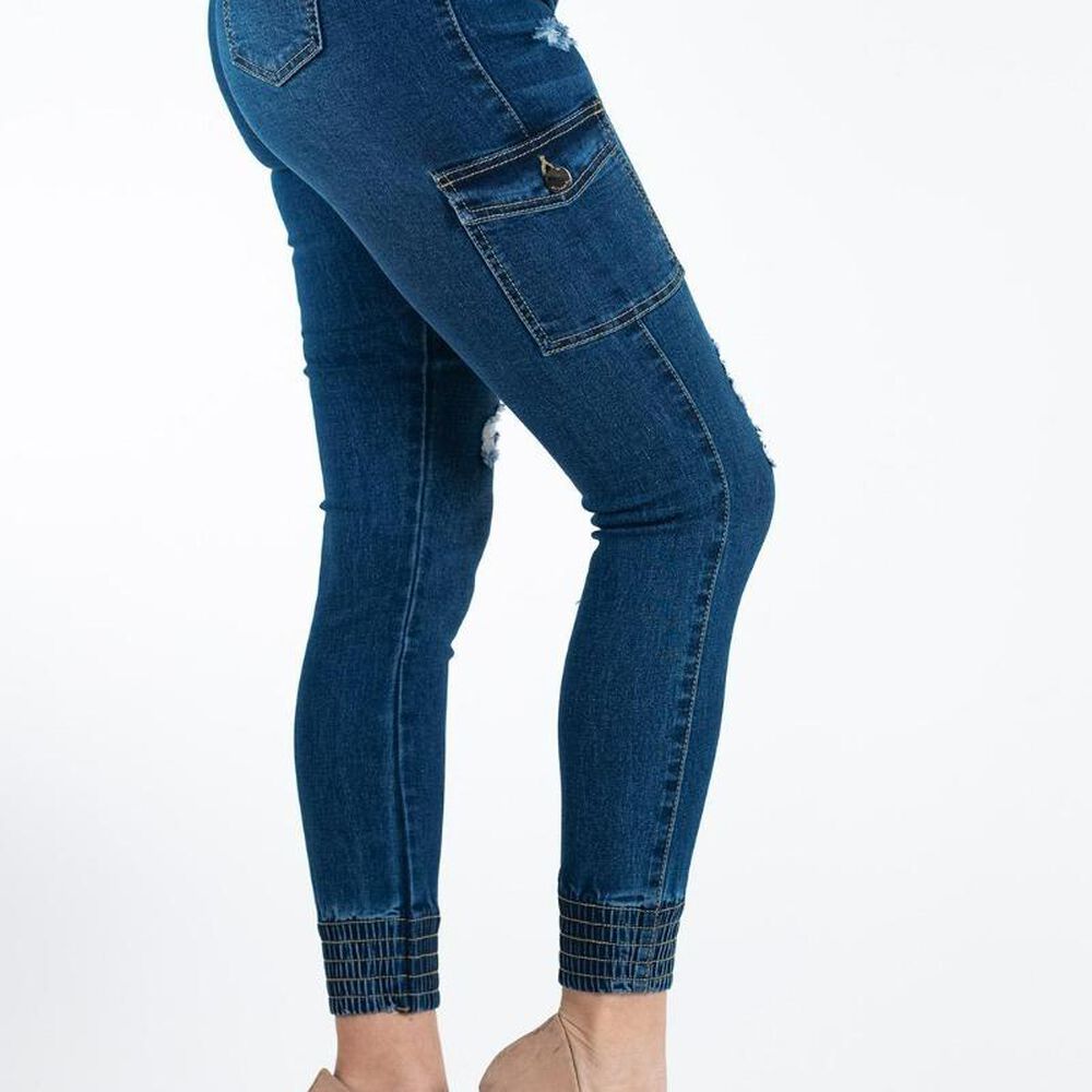 Jeans Cargo Elasticado Mujer image number 0.0