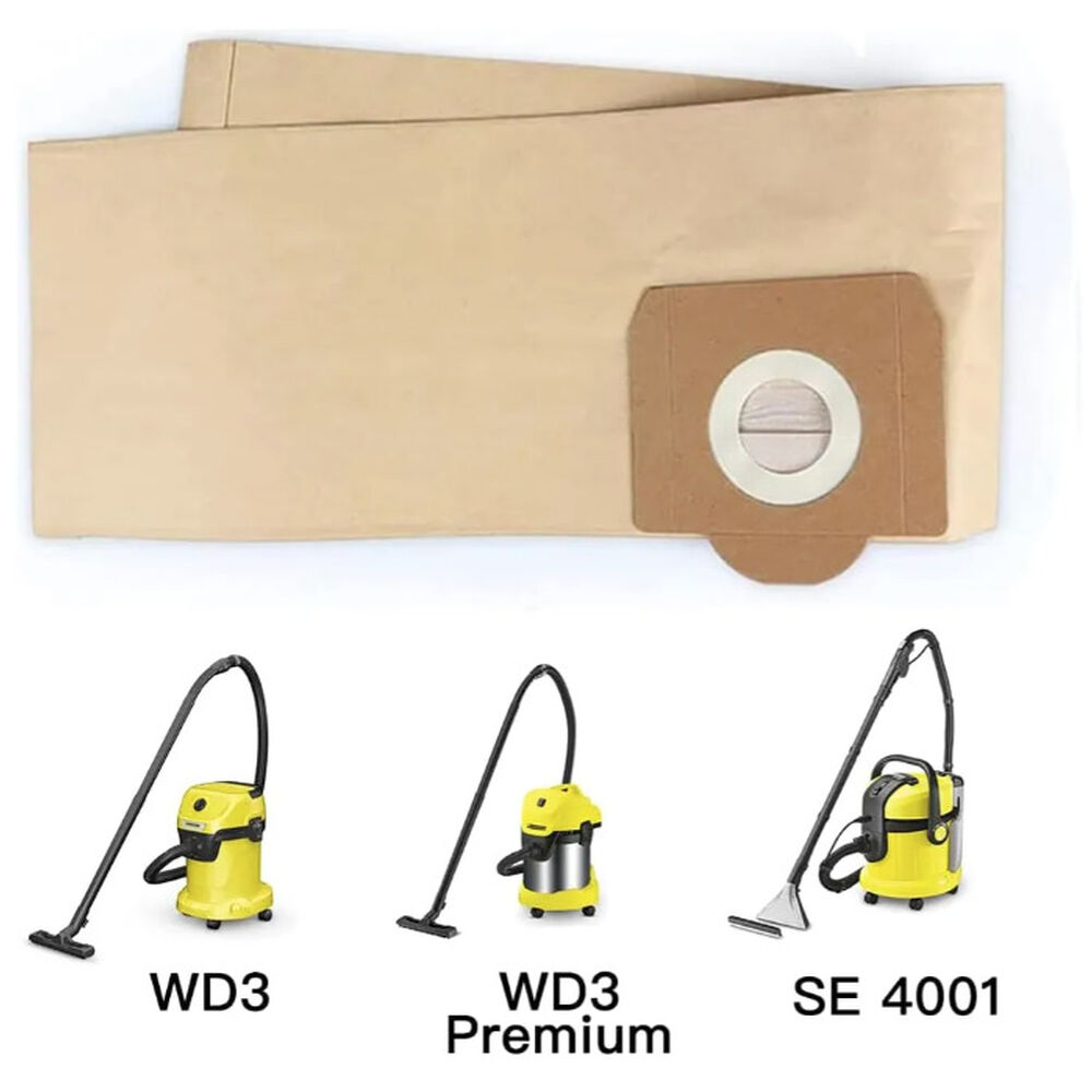 Set 5 Bolsas Papel Aspiradora Para Karcher Wd3-se4001-nt 20 image number 5.0
