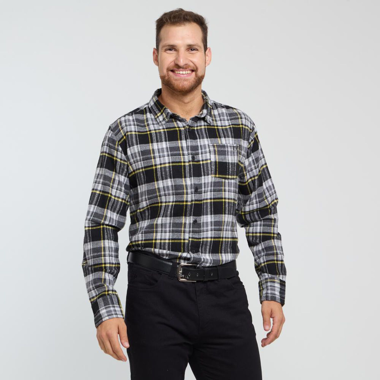 Camisa Bloque Color Slim Manga Larga Hombre Herald image number 0.0