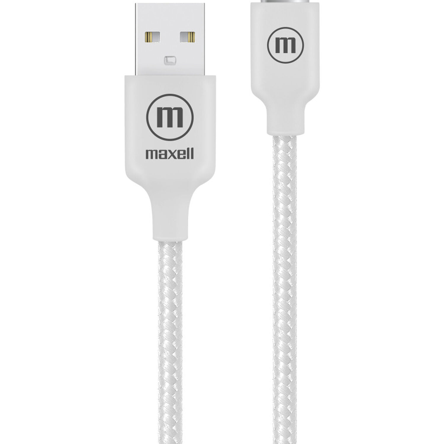 Cable Trenzado Usb A Usb C Maxell 2 Metros Carga R&aacute;pida Blanco image number 1.0