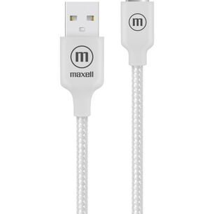 Cable Trenzado Usb A Usb C Maxell 2 Metros Carga R&aacute;pida Blanco