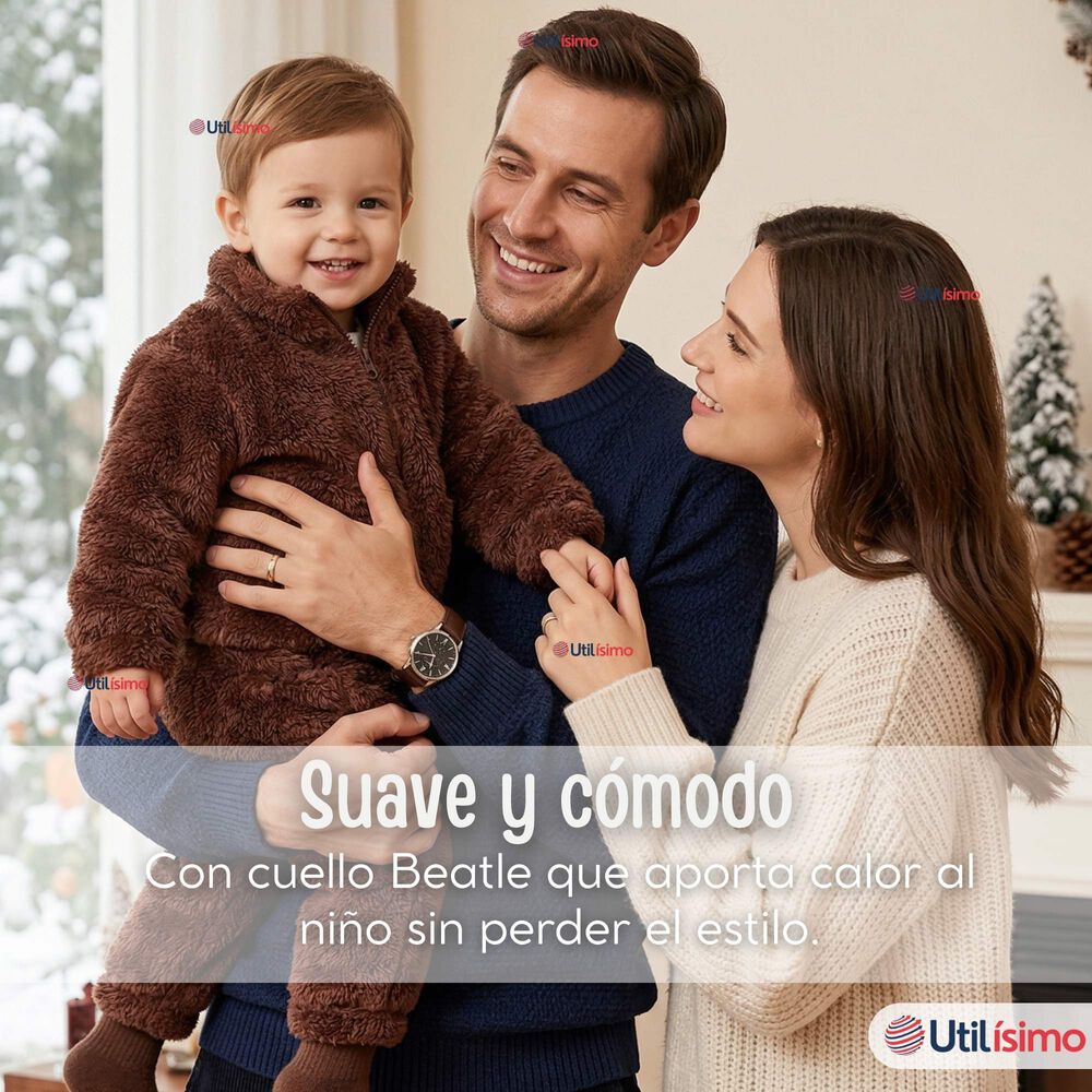 Conjunto 2 Piezas Buzo Poler&oacute;n Pantal&oacute;n Bebe Ni&ntilde;o Poli&eacute;ster Brown image number 6.0
