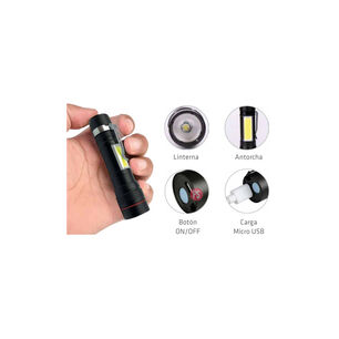 Linterna Led Aleaci&oacute;n De Aluminio Recargable Usb - Ps