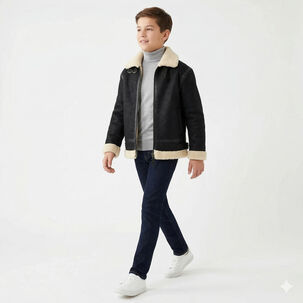 Chaqueta Ni&ntilde;o Aviador Estilo Piloto Abrigada Invierno