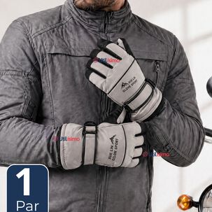 Guantes Para Moto Impermeables Gris Touchscreen Antideslizantes T&eacute;rmicos
