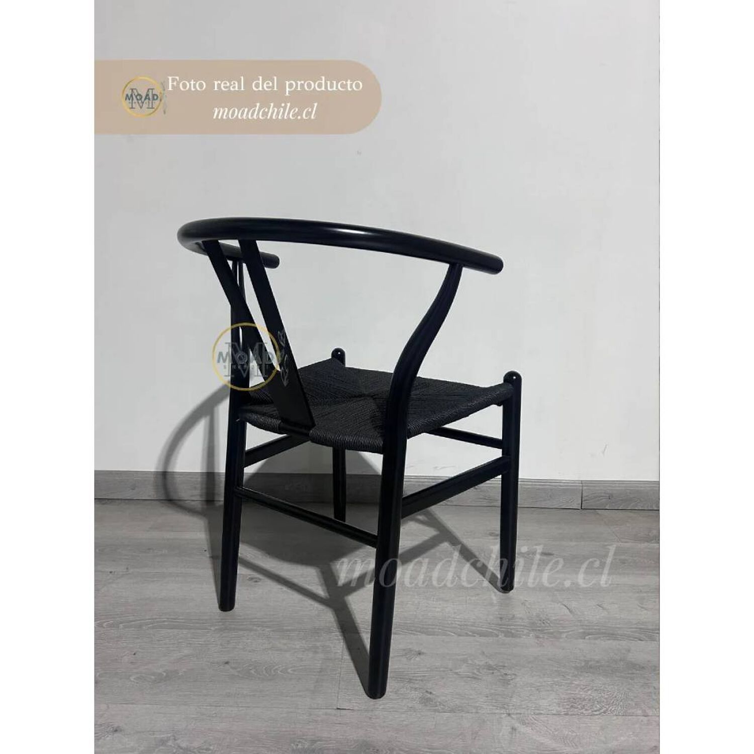 Pack 2 Sillas Wishbone Madera Asiento Rat&aacute;n Natural image number 2.0
