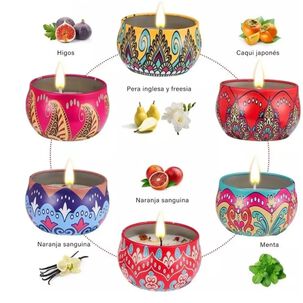 Pack De 6 Velas Arom&aacute;ticas Con P&eacute;talos