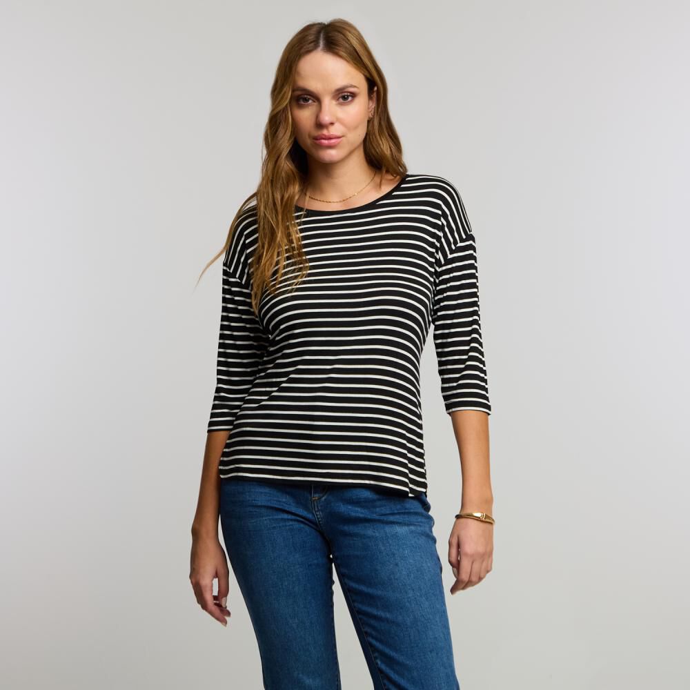 Polera Básica Manga 3/4 Cuello Redondo Mujer Kimera image number 0.0