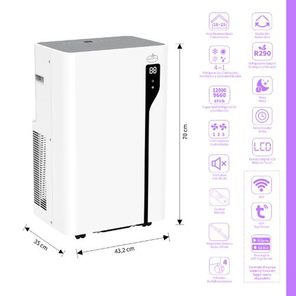Aire Acondicionado Port&aacute;til Wifi 12000 Btu Ld 12wf Pro White image number 1.0