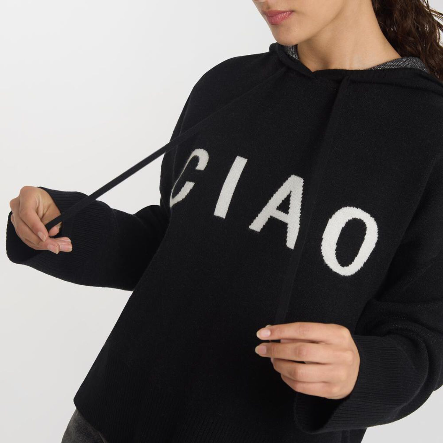 Sweater Jacquard Manga Larga Cuello Redondo Con Capucha Mujer Freedom image number 4.0