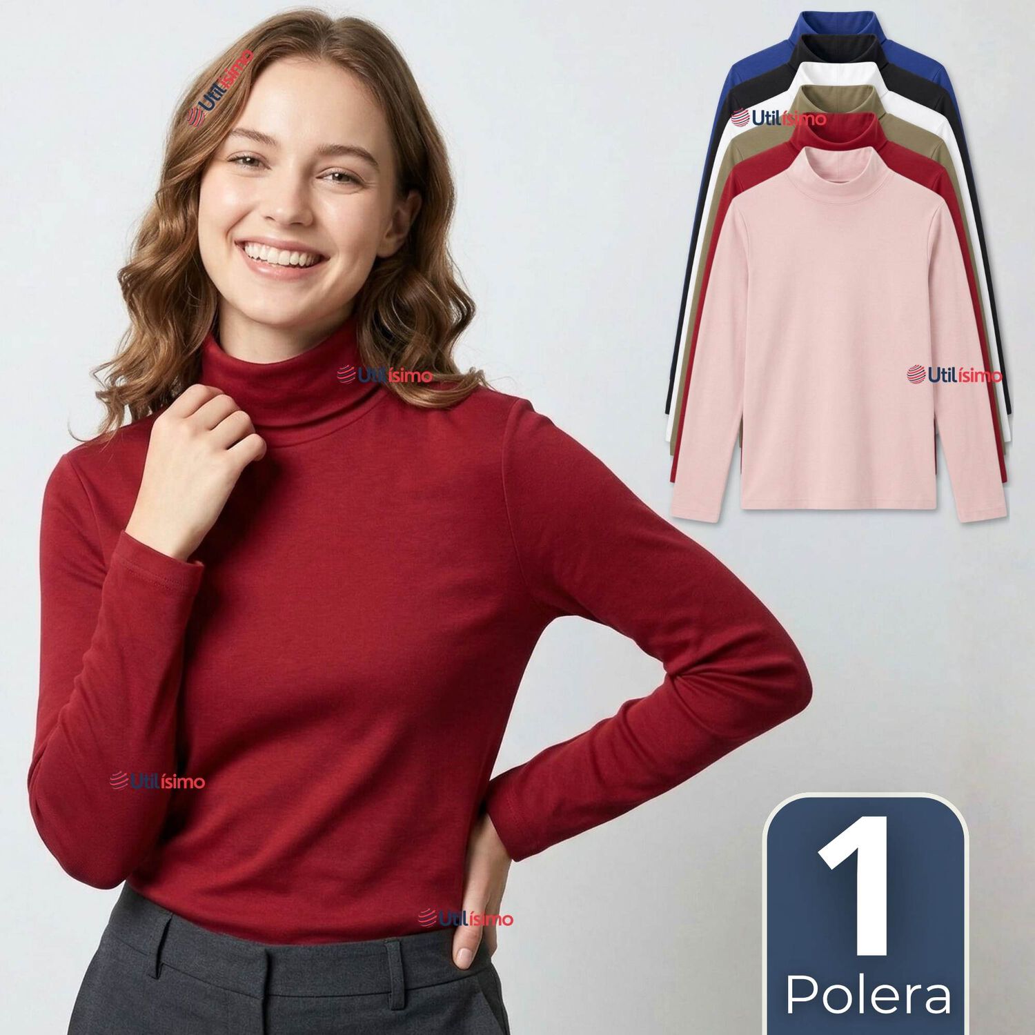 Camiseta Polera Bamb&uacute; Primera Capa Cuello Beatle Manga Larga Colores Surtidos Mujer image number 0.0