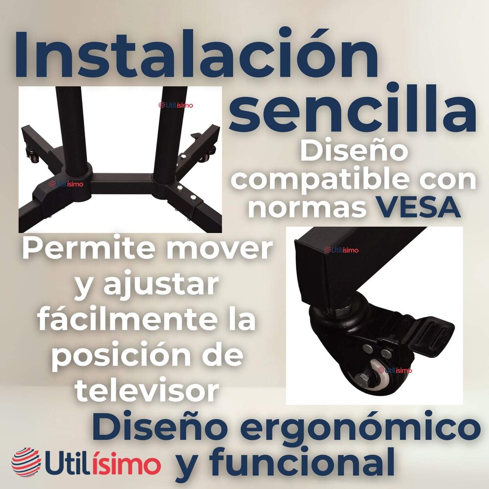 Soporte Tv Grande M&oacute;vil Con Ruedas 32 A 75 Pulgadas 32 40 43 50 55 60 65 75 image number 5.0