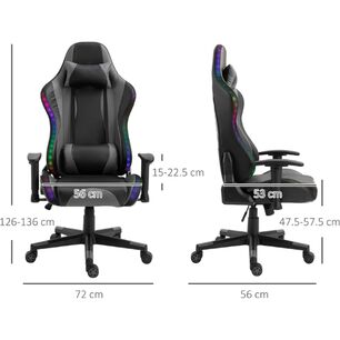 Silla Gamer Luz Rgb Soporte Lumbar Reclinable Reposapi&eacute;s