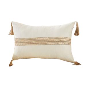 Pack De 02 Fundas De Cojin Con Detalles En Yute 30x50 Cm Md13