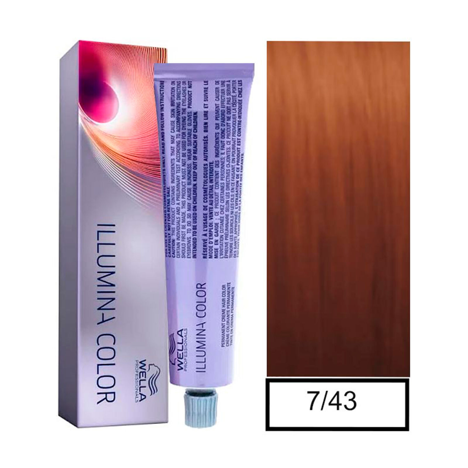 Wella - Tintura Permanente Illumina Color 7/43 Rubio Medio Cobrizo Dorado 60 Ml + Oxidante image number 0.0