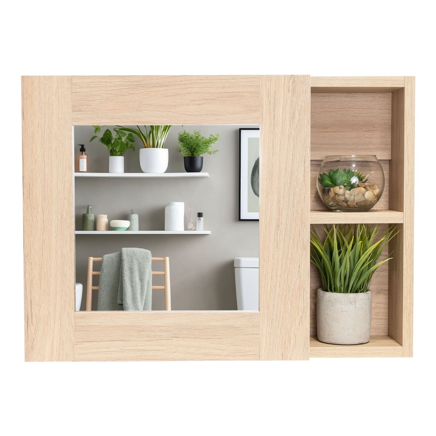 Botiquin 1 Puerta 40x55x12.1 Cm Caf&eacute; Claro image number 1.0