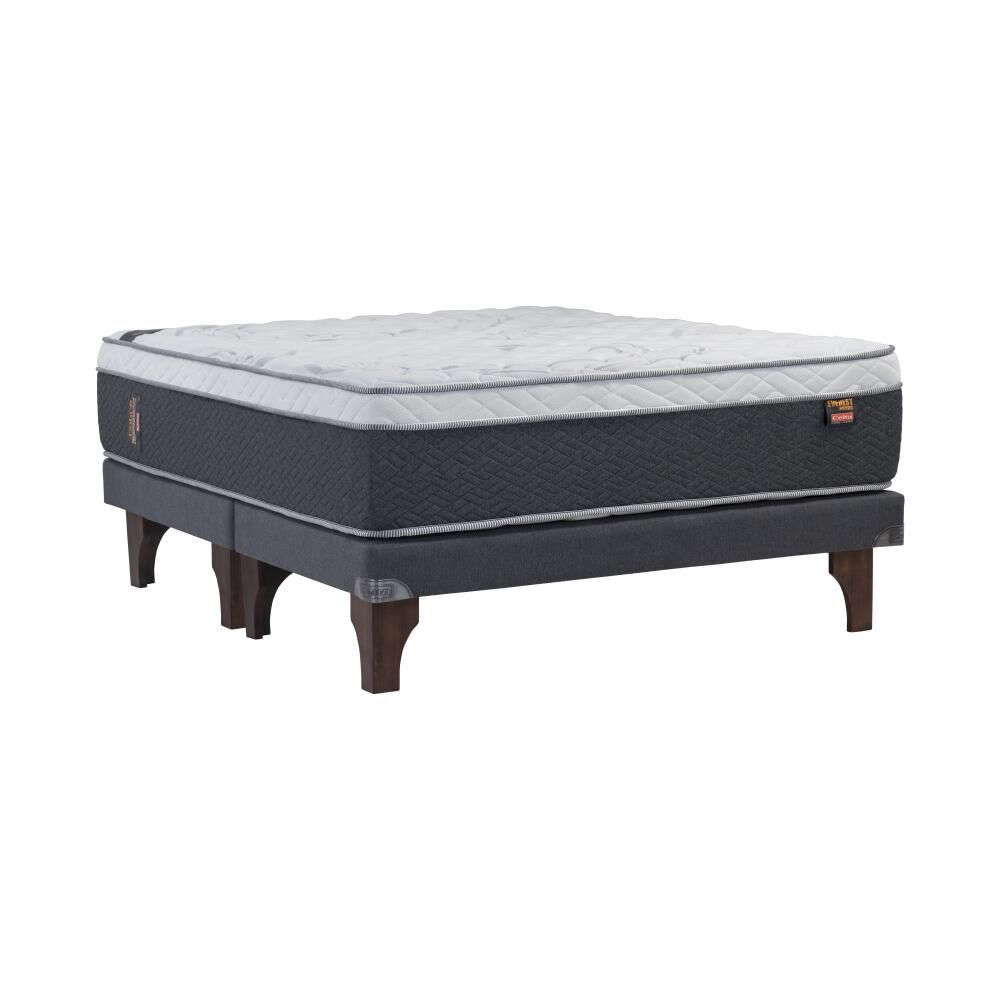 Cama Europea Celta Everest / 2 Plazas / Base Dividida + Set de Maderas Rodas image number 1.0
