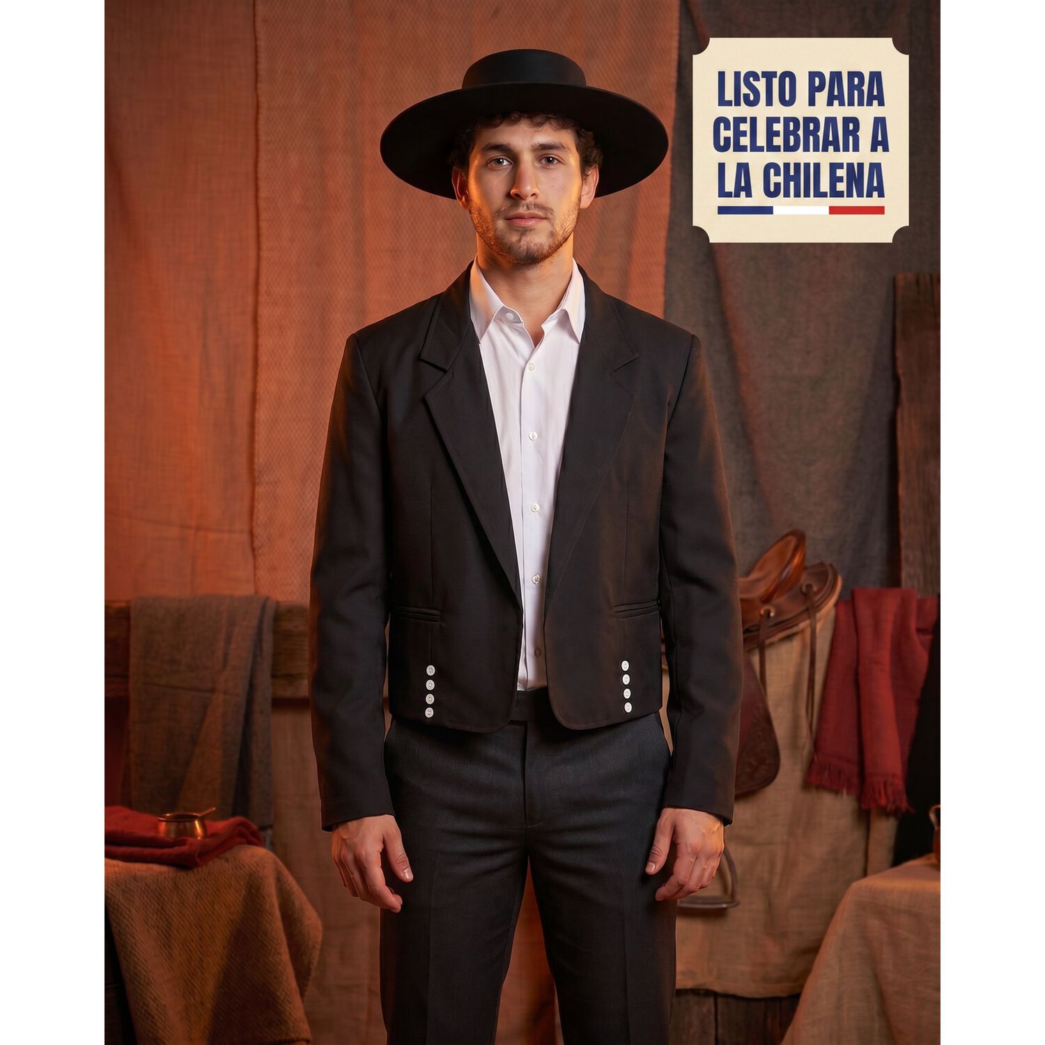 Chaqueta Tipica De Huaso Mas Sombrero Fiestas Patrias image number 3.0