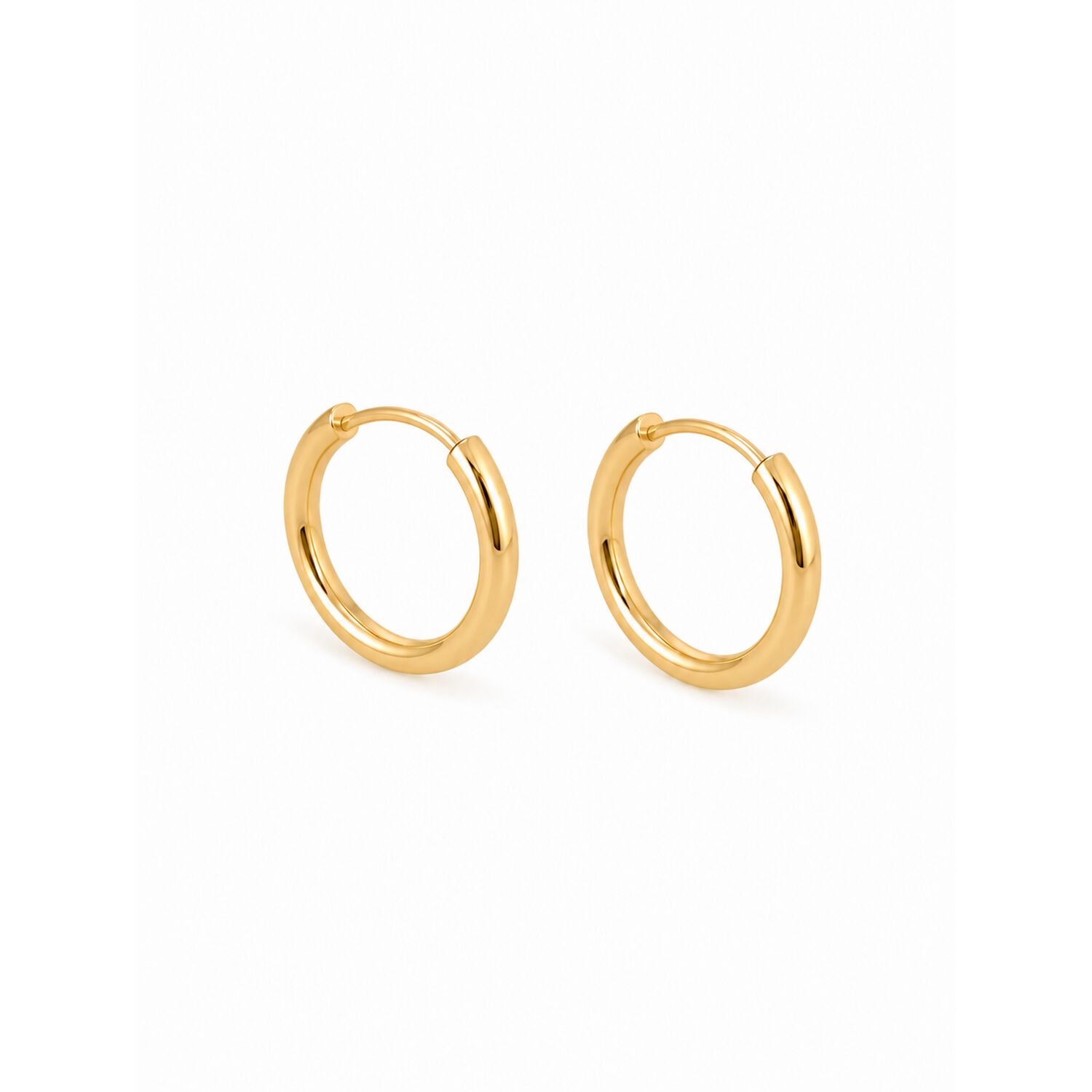 Aros Argolla Tubo 10mm Oro 18k 1.40gr Cl&aacute;sicas Regalo Mujer Dorado image number 1.0