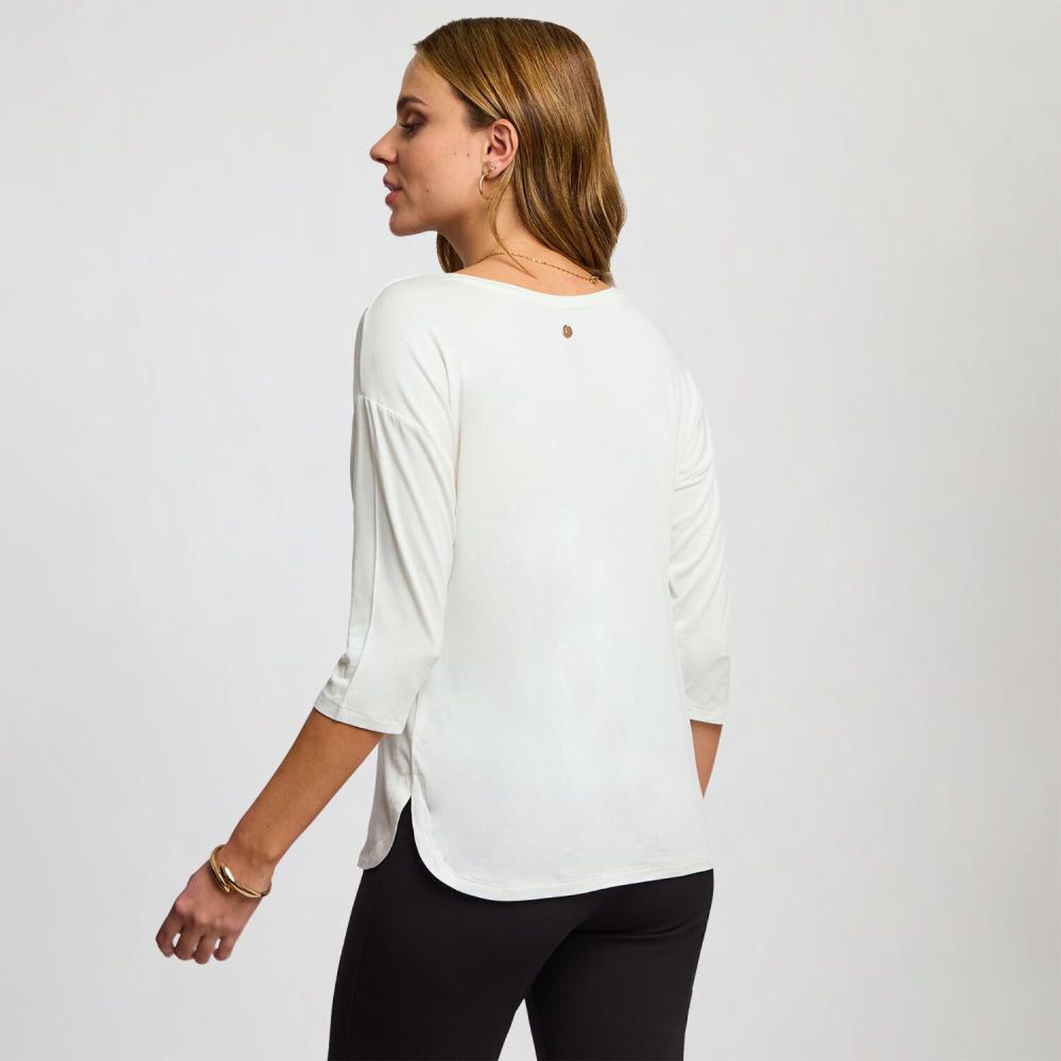 Polera B&aacute;sica Manga 3/4 Cuello Redondo Mujer Kimera image number 3.0