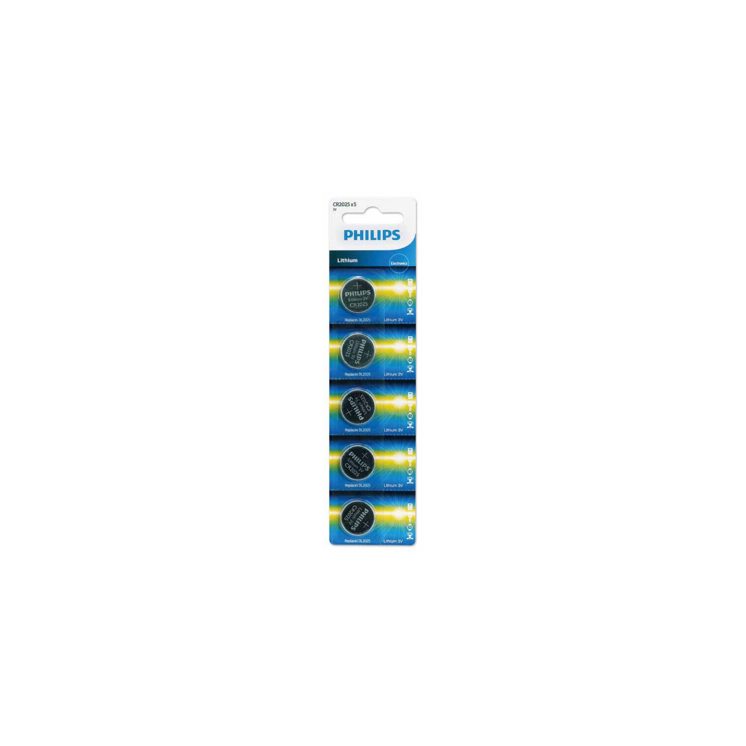 Pack 5 Pilas Cr2025 Philips - Ps image number 0.0