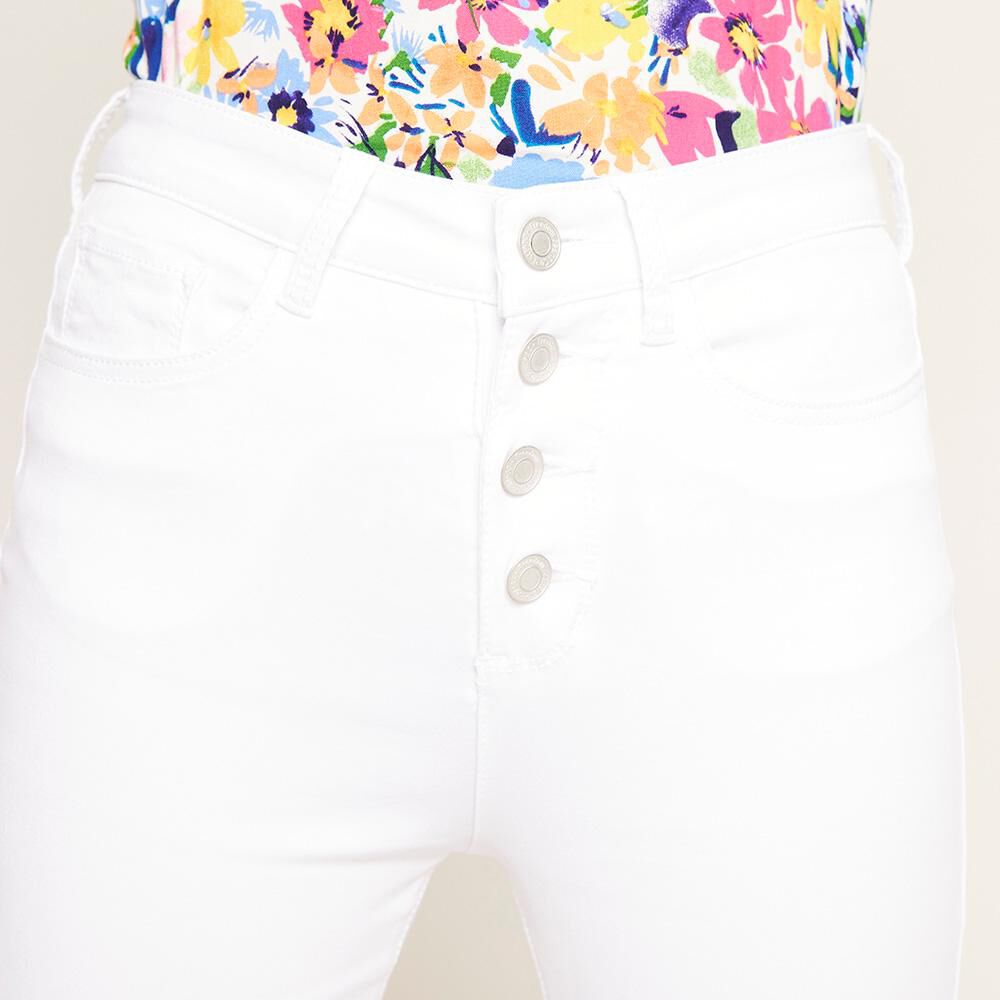 Jeans Color Con Botones Tiro Alto Super Skinny Mujer Freedom image number 3.0