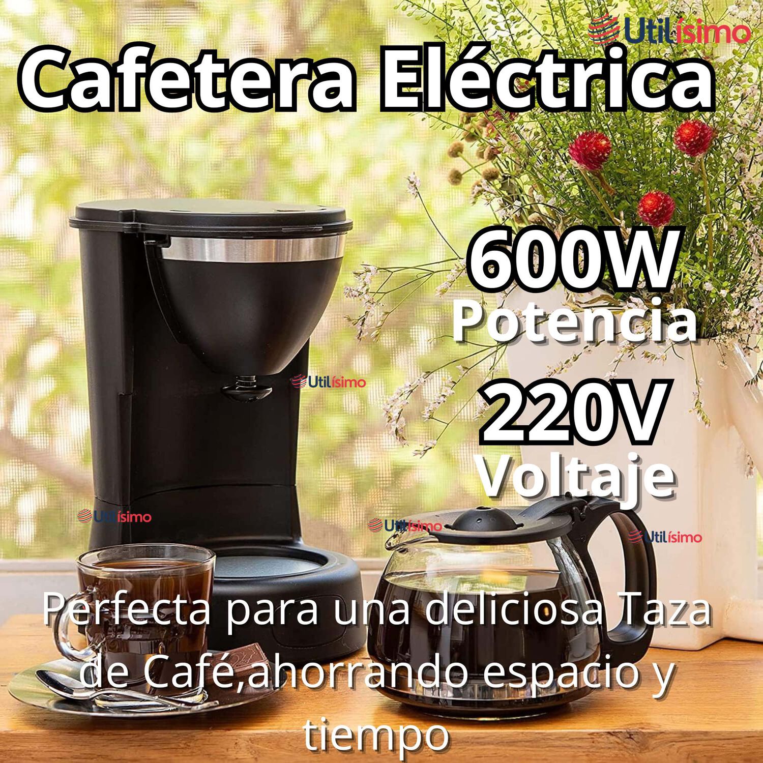 Cafetera El&eacute;ctrica 6 Tazas 600w De Potencia Con Filtro Reutilizable image number 1.0