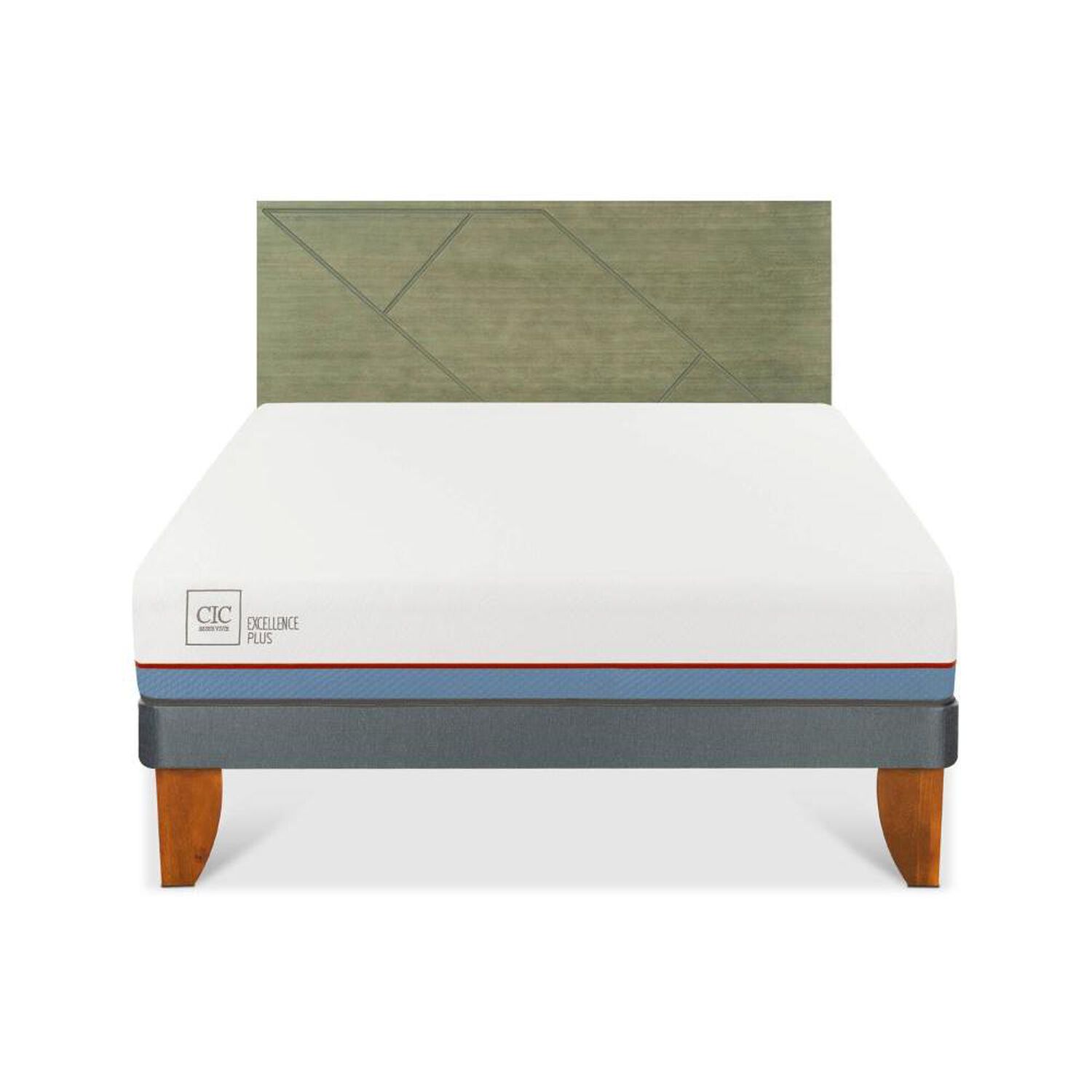 Cama Europea Cic Excellence Plus / 2 Plazas / Base Normal + Respaldo image number 0.0