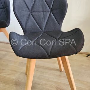 Pack 6 Sillas Mariposa Wood Lino Negro