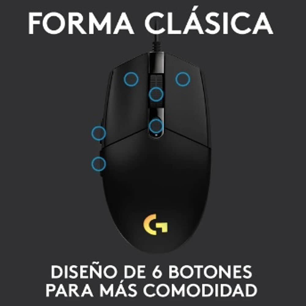 Mouse Gamer Logitech New G203 Lightsync Rgb Color Negro image number 3.0