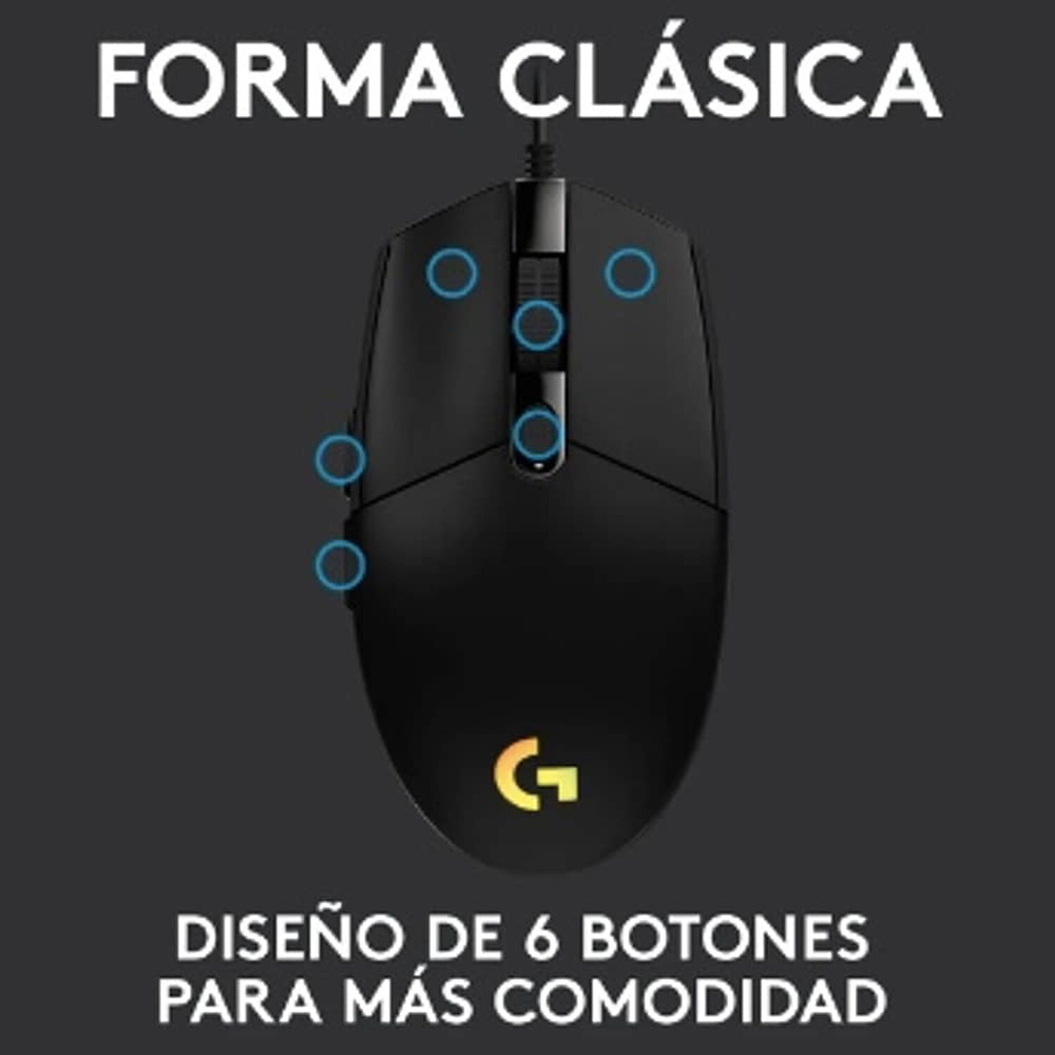 Mouse Gamer Logitech New G203 Lightsync Rgb Color Negro image number 3.0