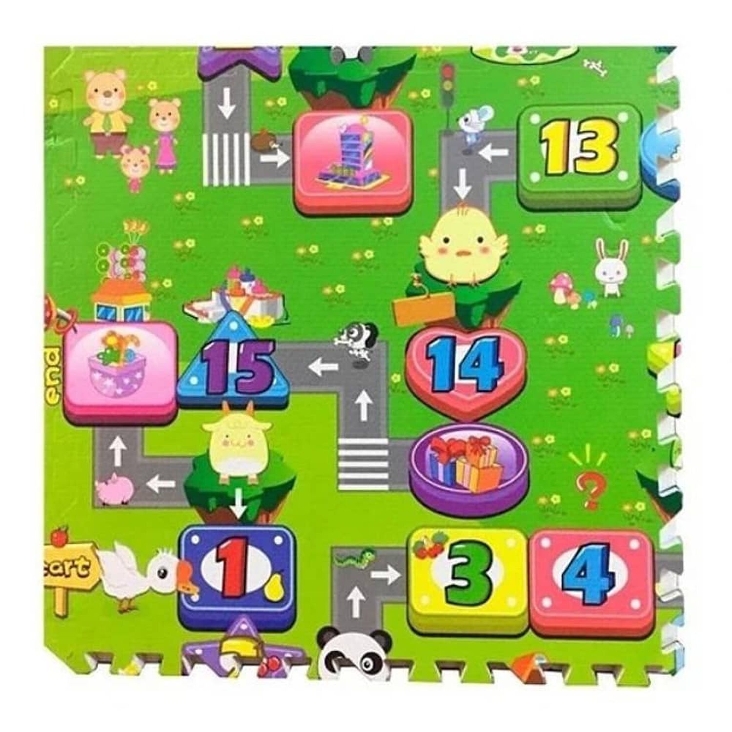 Alfombras Piso Goma Eva Estampado Set 4 Cuadros 60x60cm image number 1.0
