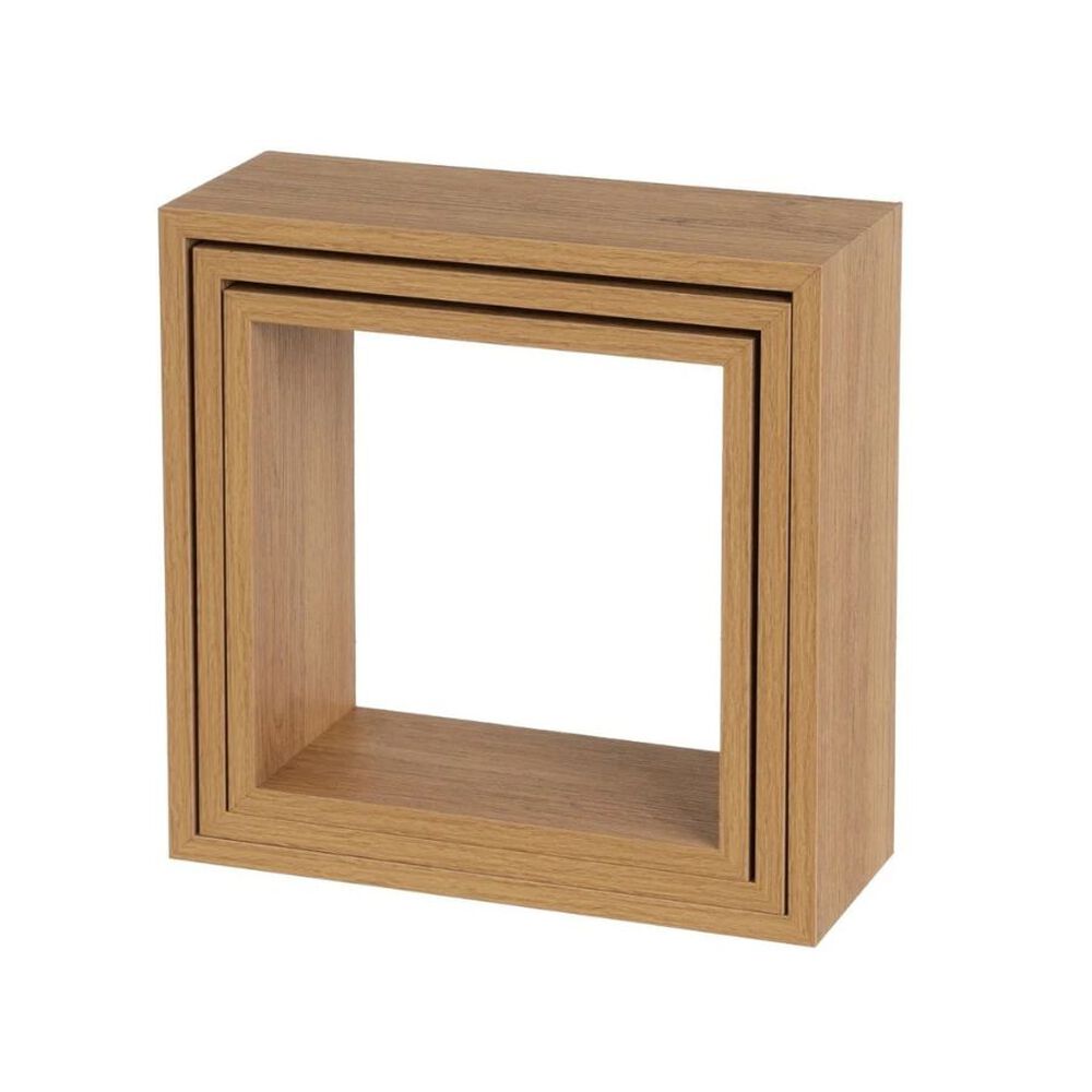 Set 3 Repisas Estantes Flotantes Cubo De Madera Cafe image number 3.0