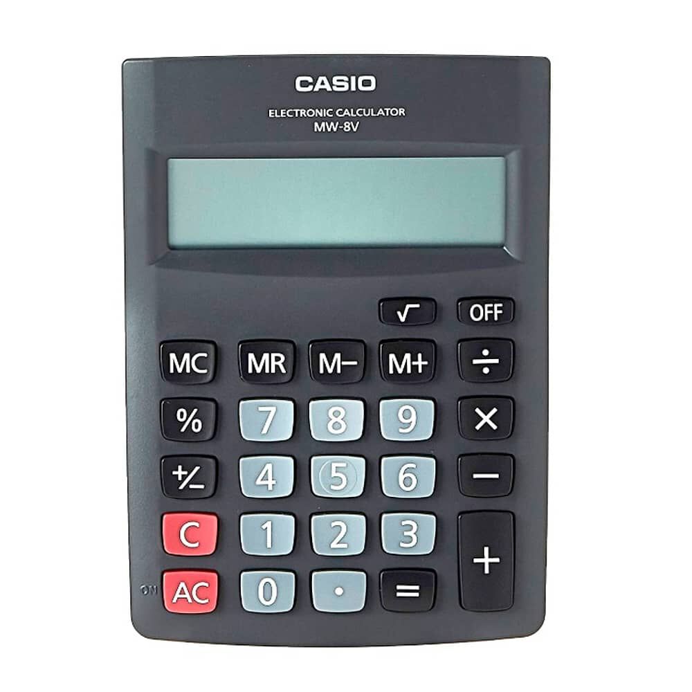 Calculadora De Escritorio 8 D&iacute;gitos Casio Mw-8v-bk image number 1.0
