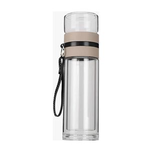 Botella Infusor Vidrio Borosilicato Infusi&oacute;n Separado De T&eacute; Blanco