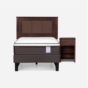 Cama Europea Rosen New Style 4 Plus / 1 Plaza / Base Normal + Set De Maderas Rachel